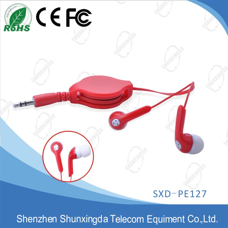 retractable cable earphone